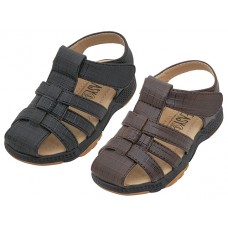 BB7007 - Wholesale Boy's "Easy USA" P.U. Leather Upper Velcro Close Toe Sandals (*Asst. Black & Brown)